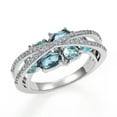 thumbnail image 1 of K-KED Women Fashion Cubic Zircon 925 Silver Filled Ring Delicate Jewelry Party Ring Sz 6-10-10, 1 of 5