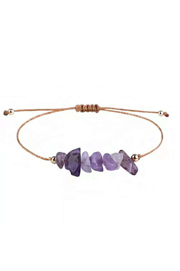 Women Fashion Natural Gem Stone Bracelet Irregular Chip Gemstone Beads Bracelet -6