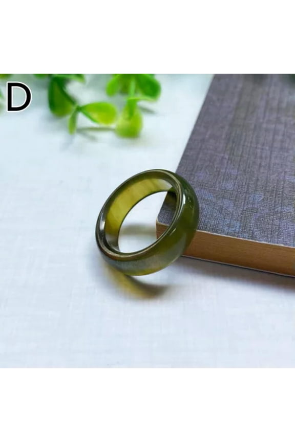 Women Jade Ring Delicate Jewelry Gifts Ring Finger Rings Anniversary Ring Natural Agate-Green-1