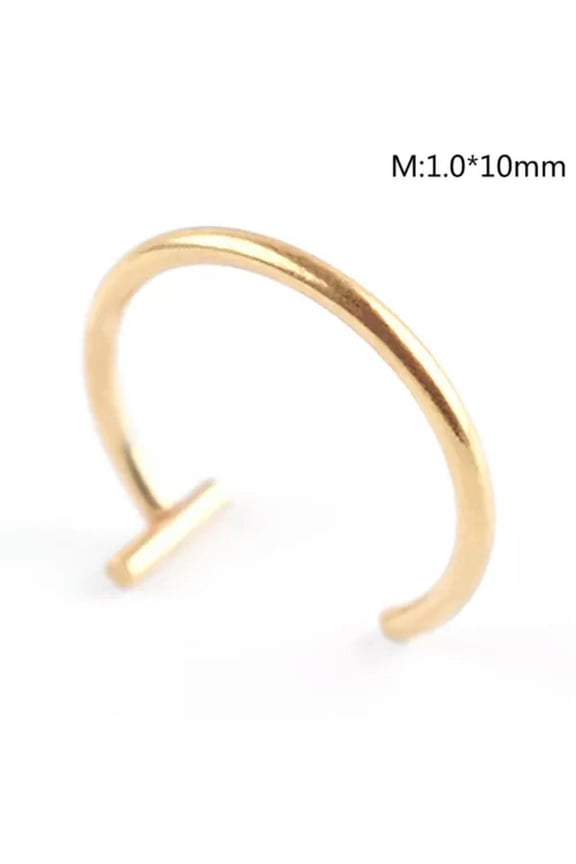 Women Lips Rings Nose Ring Piercing Clip mouth Ring Fake Piercing Body Clip H:yq-Gold 1.0*10mm