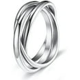 thumbnail image 1 of K-KED Women Men Anti-anxiety Spinner Fidget Rotating Ring Titanium Steel Finger Rings-12-Silver, 1 of 8