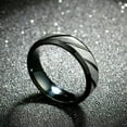 thumbnail image 1 of K-KED Women Men Stainless Steel Silver/Black Rings Wedding Band Delicate Jewelry Gift Size 6-12-#1-6, 1 of 6