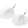 thumbnail image 1 of K-KED Women Ostrich Feather Earrings Long Tassel Dangle Drop Earrings Delicate Jewelry Bohemian-White, 1 of 8