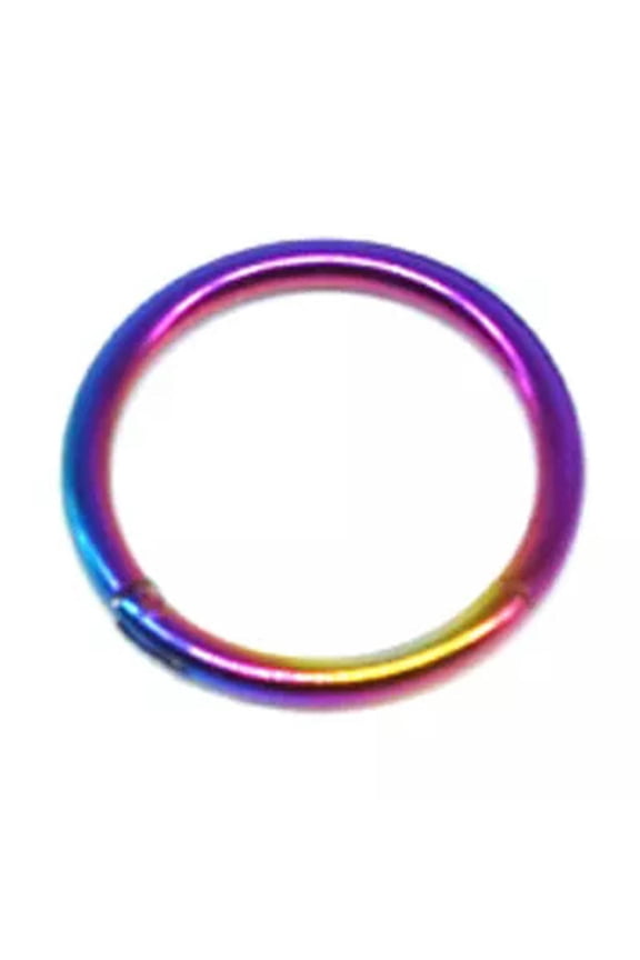 Women Surgical Steel Nose Septum Hinge Segment Ear Helix Tragus Ring Hoop Ring-rainbow-1.2x8mm