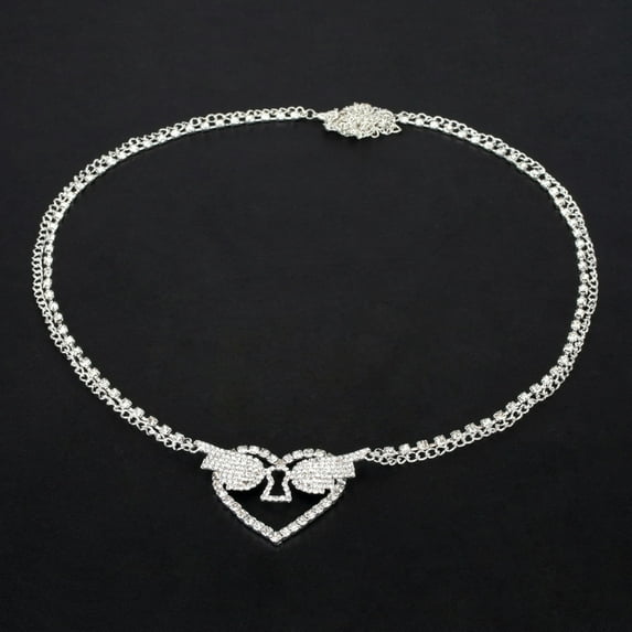 K-KED Women Waist Chain Sexy Casual Beach Love Angel Wings Waist Decoration Body Chain-Silver