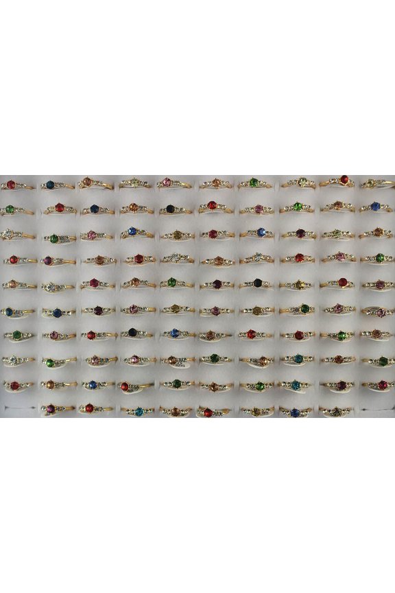 Women's Delicate Jewelry Wholesale Bulk Lots 30pcs Full Rhinestone Lady's Charm Rings