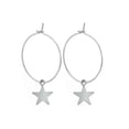 thumbnail image 1 of K-KED Women's Fashion Delicate Jewelry Gold & Silver Star Hoop Circle Geometric Earrings-Silver, 1 of 8