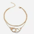 thumbnail image 1 of K-KED Women's Fashion Delicate Jewelry Gold or Silver Freedom Handcuffs Anklet Bracelet-Gold, 1 of 4