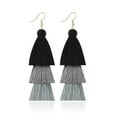 thumbnail image 1 of K-KED Women's Vintage Bohemian Long String Drop Dangle Earrings Tassels Delicate Jewelry -Light Black, 1 of 9