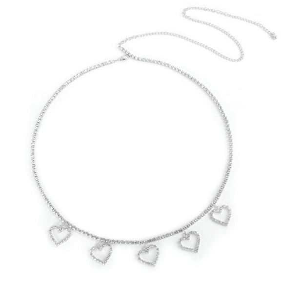 K-KED Women's Waist Chain Sexy Casual Beach Love Tassel Waist Decoration Body Chain-Silver