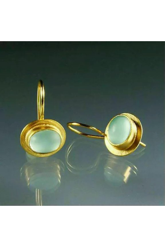 Womens 925 Silver Moonstone Dangle Drop Ear Hook Fashion Wedding Gift Earrings-Style_3