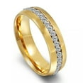thumbnail image 1 of K-KED Womens Men Titanium Steel Engagement Band Stainless Steel Wedding Ring Size 8-12-Gold-10, 1 of 9