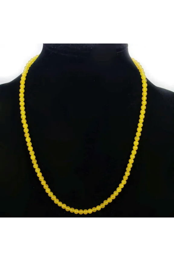 crystal gemstone beaded necklace 4mm jasper opal agate quartz amethyst stone-yellow jade