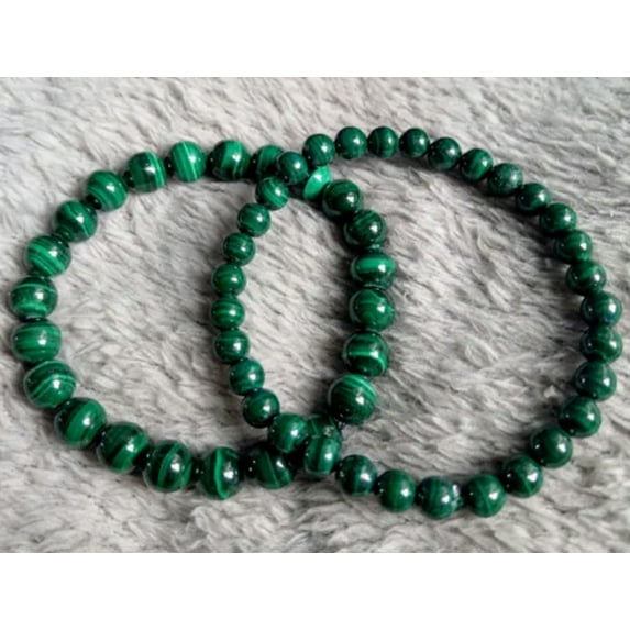 K-KED genuine malachite crystal healing 6mm or 8 mm or 10mm bead bracelet-10 mm