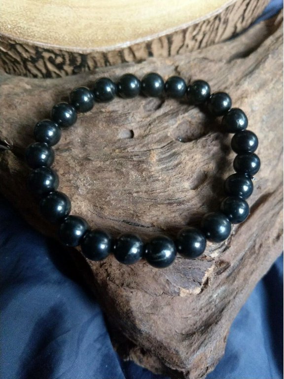 shungite genuine 8mm Stone Bracelet Crystal Healing Spiritual Support