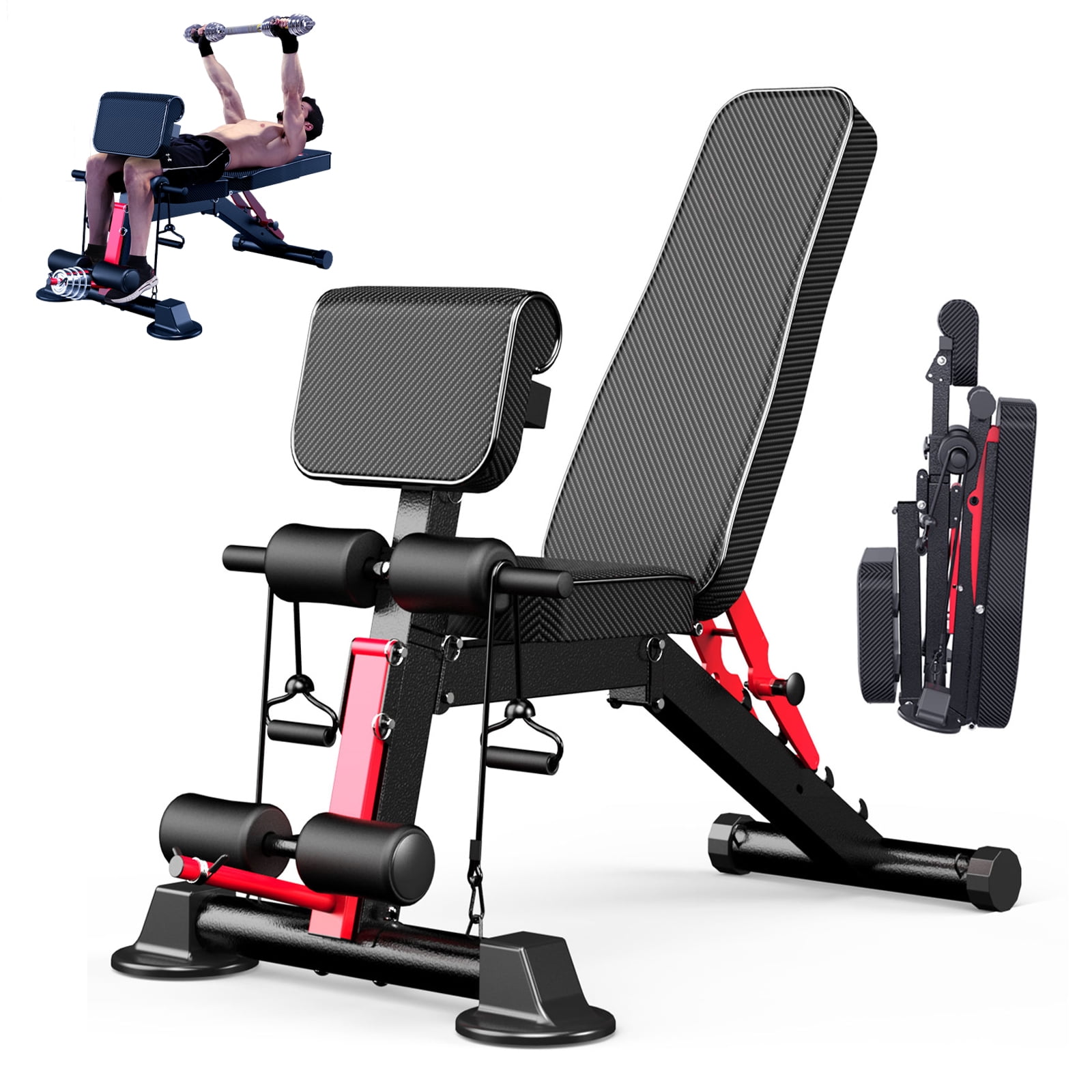 K KINGKANG Adjustable Weight Bench Utility Gym Bench for Full Body Workout Foldable 800 Lbs Max Walmart