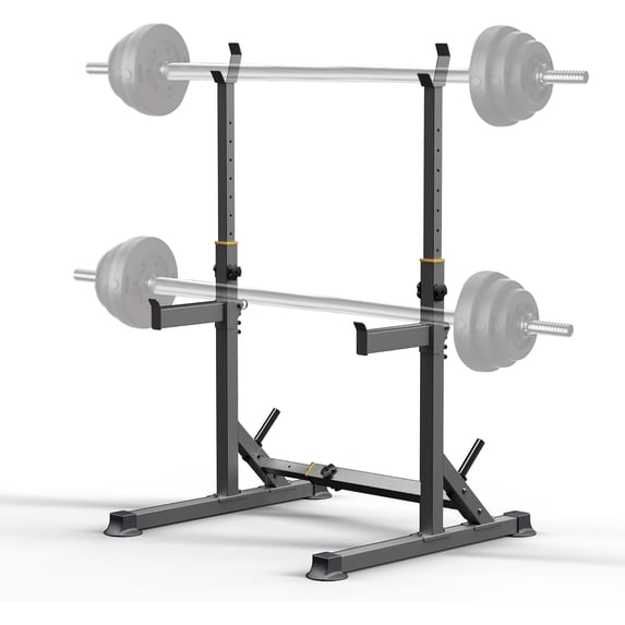 K KiNGKANG Black Squat Rack and Bench Press Rack, 440 lb capacity, adjustable height and width