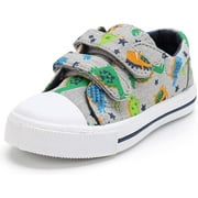 KUSHYSHOO K KomForme Kids Canvas Shoes Dinosaurs Size 4-12 (Toddler Boy)