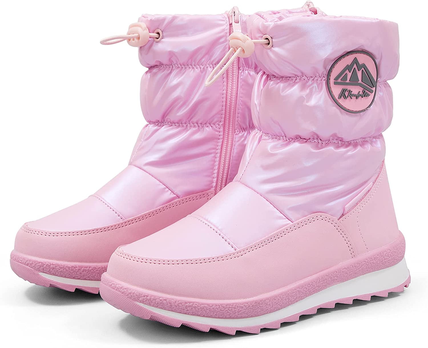 K KomForme Kids Snow Boots for Boys and Girls Pink Winter Outdoor