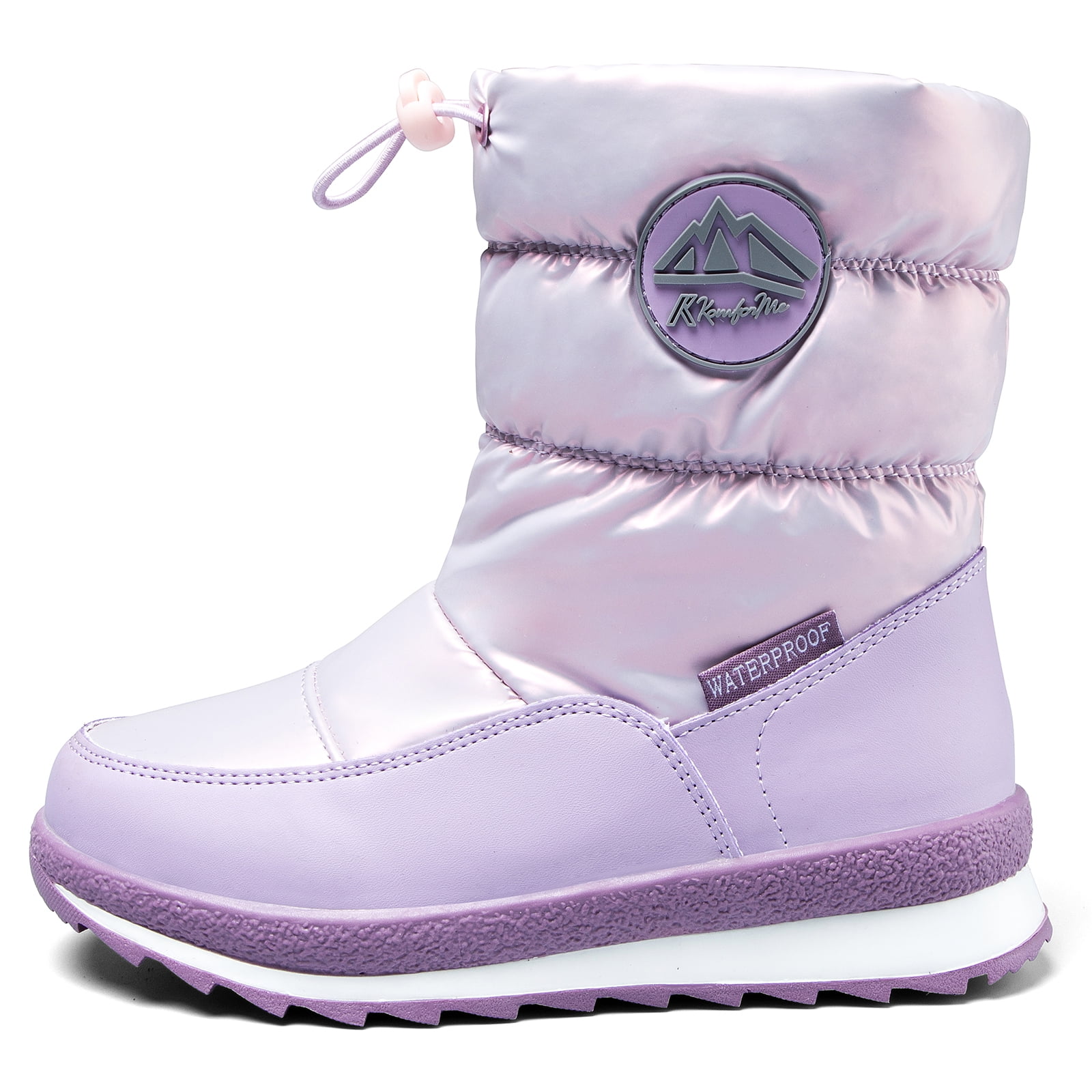 K KomForme Kids Snow Boots for Boys and Girls Purple Winter Outdoor ...