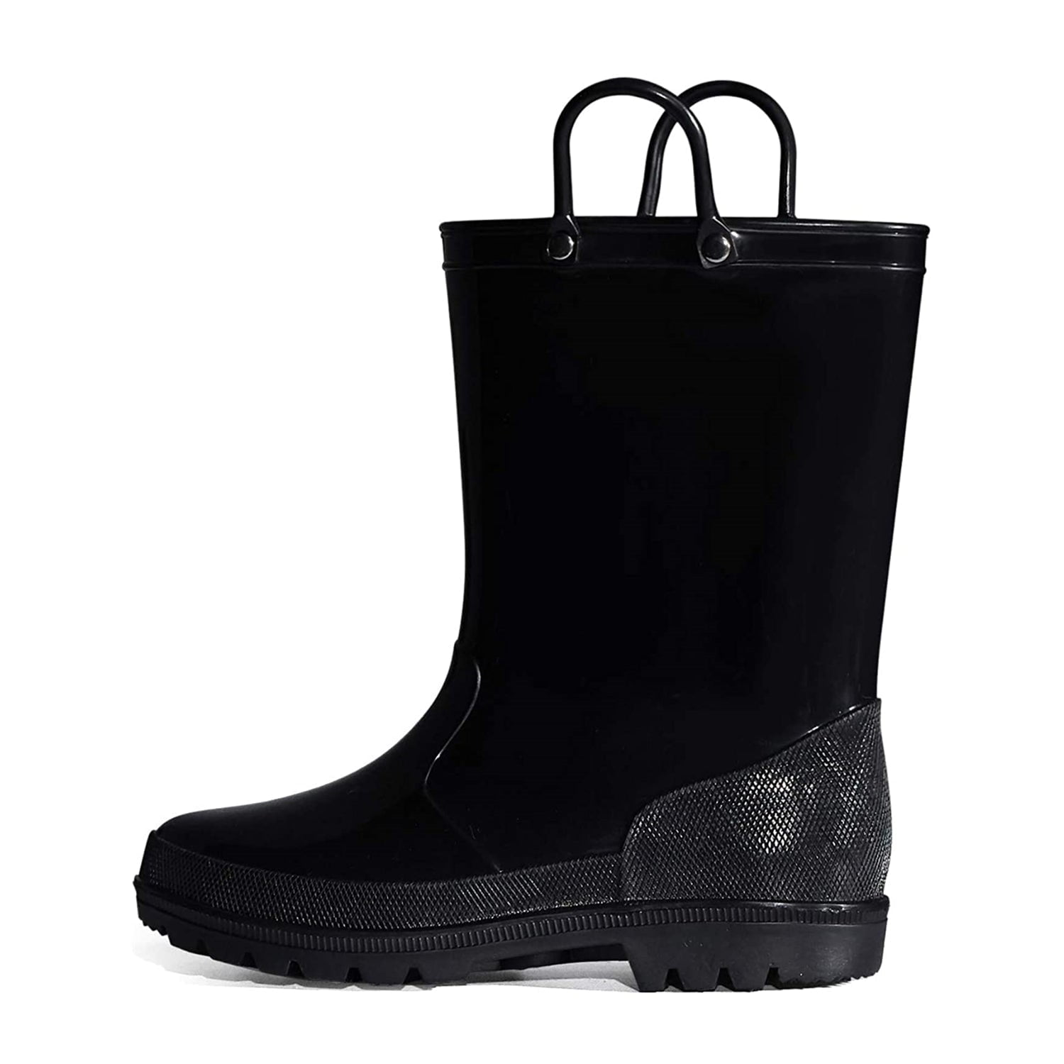 K Kushyshoo Little Big Kids Rain Boots Boys Girls Black Solid