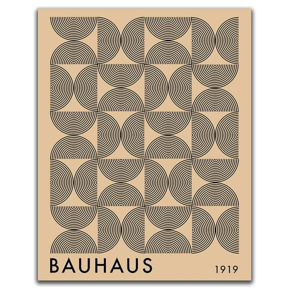 K&L Design Co: Abstract Wall Art Decor - 11x14" Art Prints Unframed - BAUHAUS - Black