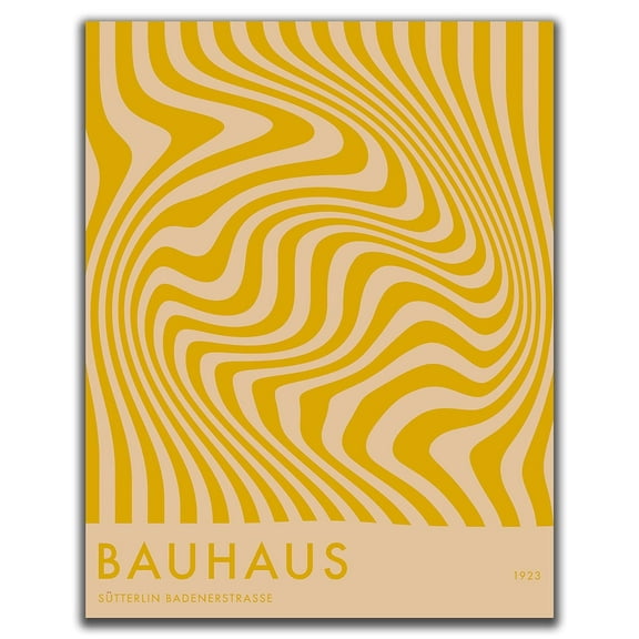 K&L Design Co: Abstract Wall Art Decor - 11x14" Art Prints Unframed - Mustard BAUHAUS