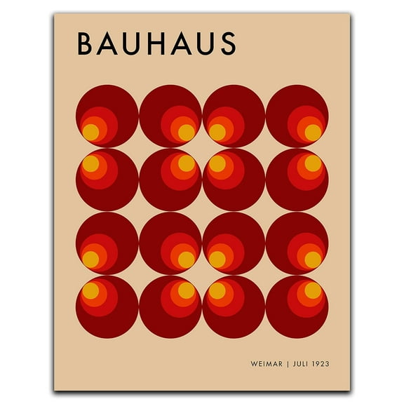 K&L Design Co: Abstract Wall Art Decor - 11x14" Art Prints Unframed - Red Olives BAUHAUS