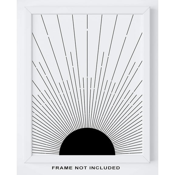 K&L Design Co: Abstract Wall Art Decor - 11x14" Art Prints Unframed - Sunset / Sunrise