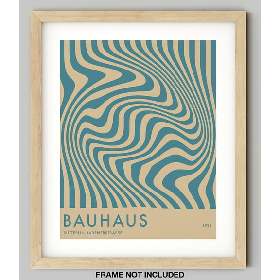 K&L Design Co: Abstract Wall Art Decor - 11x14" Art Prints Unframed - Teal BAUHAUS
