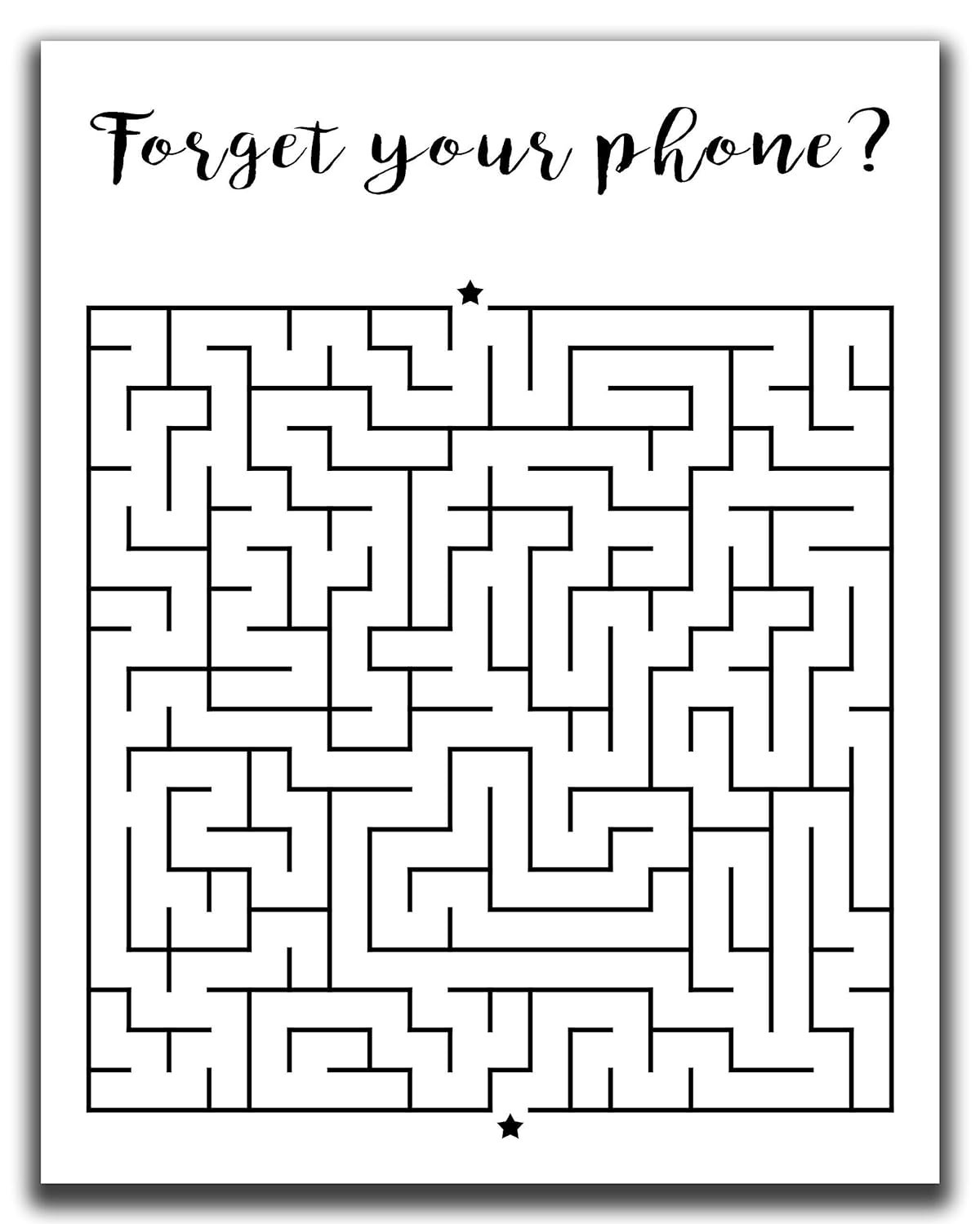 K&L Design Co: Funny Bathroom Wall Art Decor - 11x14" Unframed Black and White Wall Art - Funny Bathroom Signs - Maze