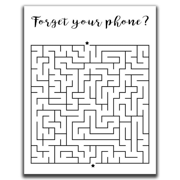 K&L Design Co: Funny Bathroom Wall Art Decor - 11x14" Unframed Black and White Wall Art - Funny Bathroom Signs - Maze