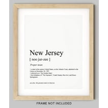 K&L Design Co: Funny Wall Art Decor - 8x10" Unframed Typography - New Jersey