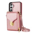 thumbnail image 1 of K-LION for Samsung Galaxy A14 Crossbody Wallet Case, Zipper Leather Phone Case with RFID Blocking Card Holder Shoulder Strap Purse Cover  for Women Men for Samsung A14 5G,Rosegold, 1 of 7