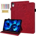thumbnail image 1 of K-LION for iPad 10th Generation Case with Pencil Holder, Embossed Premium PU Leather Folio Case Multi-angle Stand Protective Cover with Card Slots for iPad 10th Gen 10.9 inch 2022,Red, 1 of 6