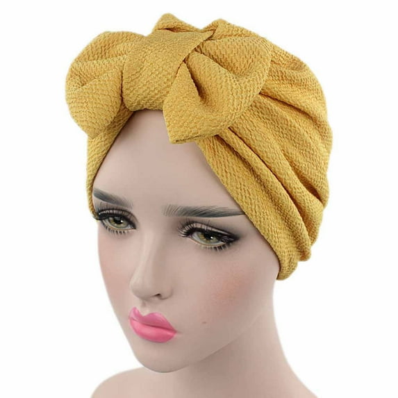 K͏LOY2K Chemo Head Coverings Women's Chemo Beanie Head Wrap Cap Tjm-162 for Cancer Patients & Soft Headwear Yellow One Size