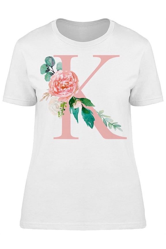 K Letter, Flower Tee Women's -Image by Shutterstock