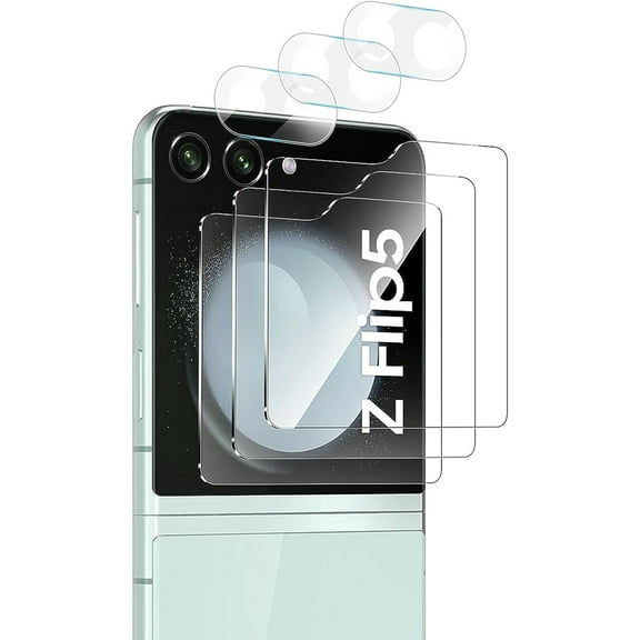 K-Lion 3 Pack for Samsung Galaxy Z Flip 5 Screen Protector   Camera Lens Protector, HD Tempered Glass Display Camera Anti-Scratch Case Cover Small Screen Protector for Samsung Galaxy Z Flip5 5G,Clear