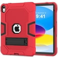 thumbnail image 1 of K-Lion for Apple iPad 10th Generation 10.9" 2022 Kids Friendly Case ,Cute Shockproof Kickstand Hybrid Protective Tablet Hard Full Protection Case Cover for 10.9 Inch 2022, Red/black, 1 of 8