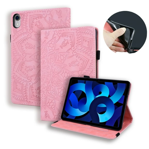 K-Lion for Apple iPad 10th Generation Folio Flip Case, 2022 iPad 10.9 Inch Case with Pencil Holder & Card Holder Slots,Luxury PU Leather Shockproof Stand Slim Shell Cover for iPad A2757 A2777,Pink