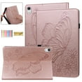 thumbnail image 1 of K-Lion Auto Sleep/Wake Flip Folio Case for iPad 10th Generation 2022 10.9 inch, Embossed Butterfly PU Leather Multiple Viewing Angles Stand Case Card Slots Pen Holder Cover , Rosegold, 1 of 8