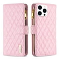 thumbnail image 1 of K-Lion Case for Apple iPhone 14 Pro 6.1 inch,Premium PU Leather Zipper Pocket Magnetic Clasp Folio Flip Holder ID Credit Card Slots Wallet Phone Case with Wrist Strap,Pink, 1 of 10