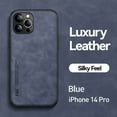thumbnail image 1 of K-Lion Case Compatible with iPhone 14 Pro 2022 Release, Soft Retro PU Leather Case + Shockproof TPU Shell Car Magnetic Suction Drop Resistant Slim & Lightweiht Case for iPhone 14 Pro, Blue, 1 of 4