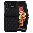 thumbnail image 1 of K-Lion Case Compatilble with Samsung Galaxy Z Flip 3 6.7" 2021, Heavy Duty Protective PU Leather Surface Diamond Pattern Luxury Fashion Drop Resistant Cover For Samsung Galaxy Z Flip 3, Black, 1 of 9