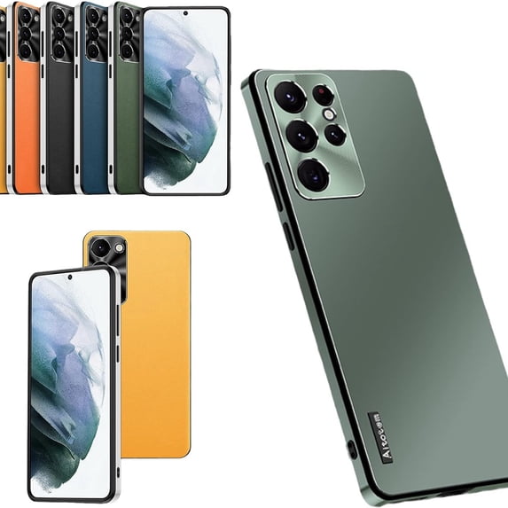 K-Lion Case for Samsung Galaxy S24,Luxury Shockproof Metal Lens Anti-Fall Full Body Protective Case Ultra Slim Frosted Matte Phone Cover for Samsung Galaxy S24,Deep Green