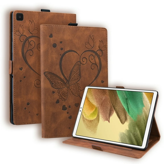 K-Lion Case for Samsung Galaxy Tab A7 Lite 8.7-inch T220 T225,Premium Magnetic Leather Butterfly Pattern Card Holder Case Hybrid Adjustable Angles Stand Cover for Galaxy Tab A7 Lite 8.7" 2021,Brown