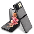 thumbnail image 1 of K-Lion Case for Samsung Galaxy Z Flip 4 6.7 inch 2022, Leather Surface Luxury Sea Sand Pattern Drop Resistant Anti-fingerprint Shockproof Thin Case for Galaxy Z Flip 4 (6.7"), Gray, 1 of 7