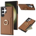 thumbnail image 1 of K-Lion Compatible with Samsung Galaxy S23 Plus Wallet Case,Luxury PU Leather Shockproof Protective Case Card Holder Slot Ring Holder Kickstand Phone Cover for Samsung Galaxy S23 Plus ,Brown, 1 of 5