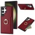 thumbnail image 1 of K-Lion Compatible with Samsung Galaxy S23 Plus Wallet Case,Luxury PU Leather Shockproof Protective Case Card Holder Slot Ring Holder Kickstand Phone Cover for Samsung Galaxy S23 Plus ,Red, 1 of 5