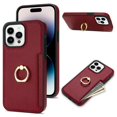 thumbnail image 1 of K-Lion Compatible with iPhone 13 Pro Wallet Case,Luxury PU Leather Shockproof Protective Case Card Holder Slot Ring Holder Kickstand Phone Cover for iPhone 13 Pro ,Red, 1 of 6
